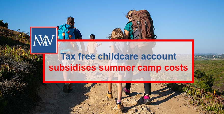 Tax free childcare account subsidises summer camp costs